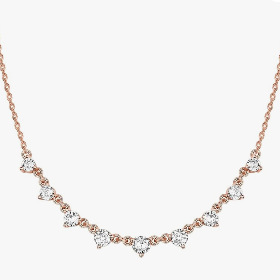 Rose Gold Cubic Zirconia Diamond Necklace
